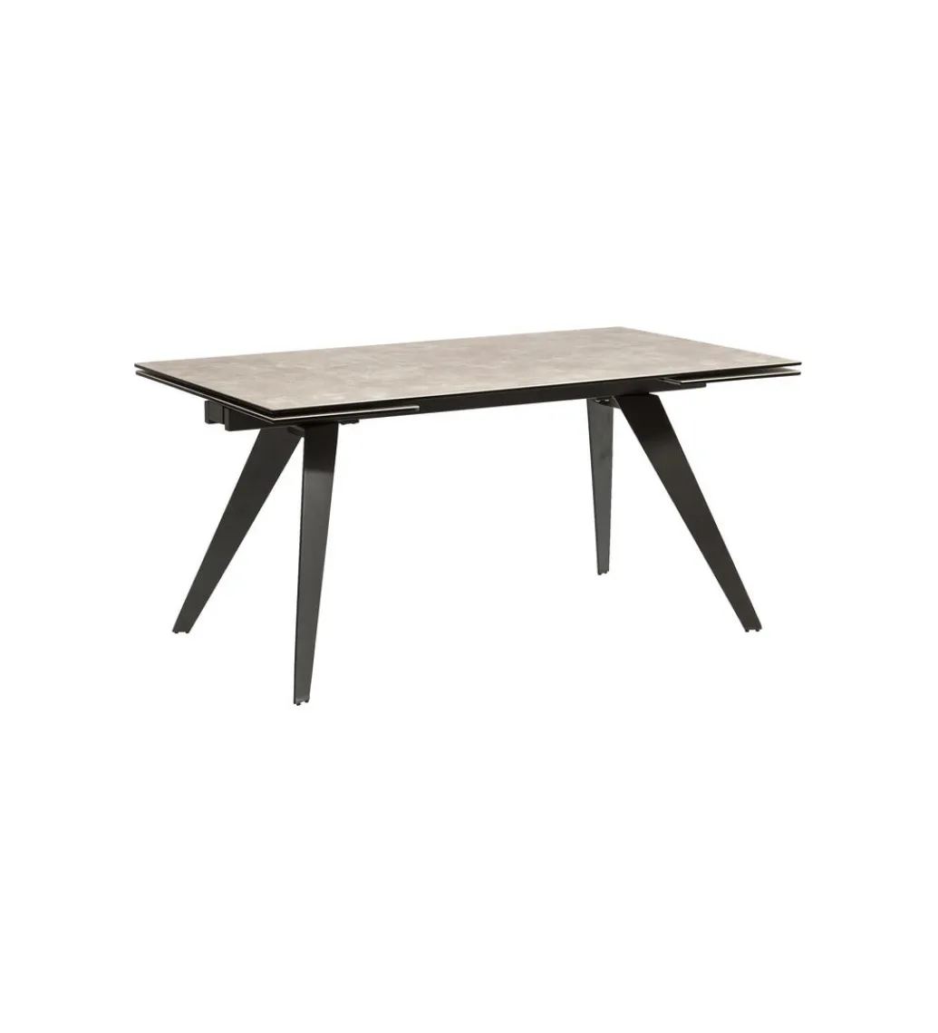 KDesign Stół rozkładany AMSTERDAM od 160 do 240 cm ceramika czarna szkło