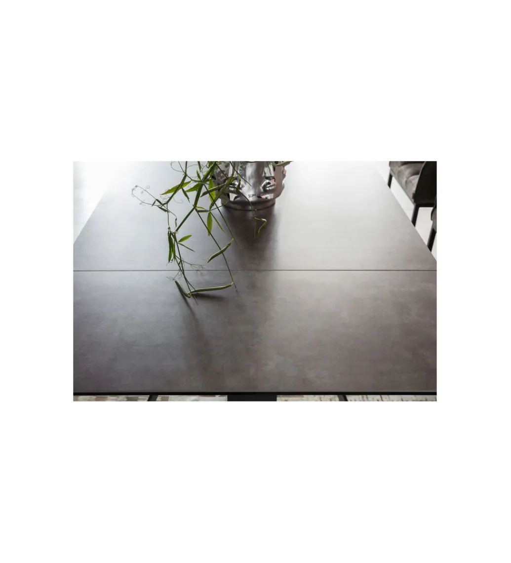 KDesign Stół rozkładany AMSTERDAM od 160 do 240 cm ceramika czarna szkło