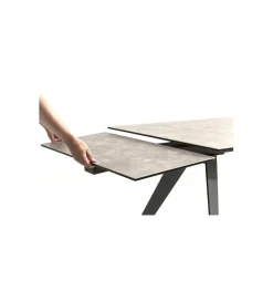KDesign Stół rozkładany AMSTERDAM od 160 do 240 cm ceramika czarna szkło