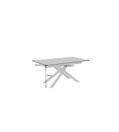 Invicta Interior Stół Rozkładany ARKANSAS 160 Cm - 200 Cm ceramika w optyce antracytowego marmuru