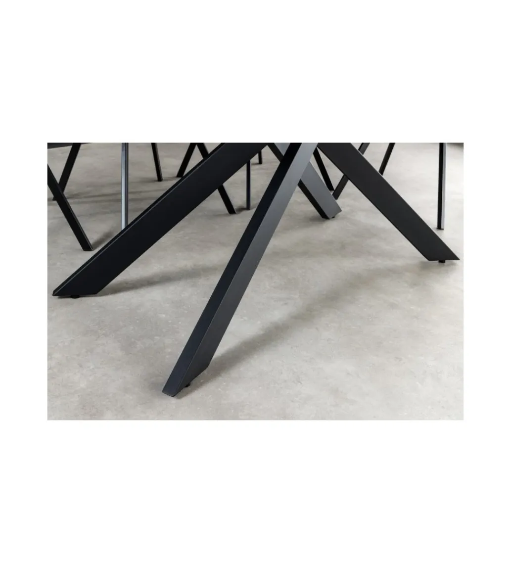 Invicta Interior Stół Rozkładany ARKANSAS 160 Cm - 200 Cm ceramika w optyce antracytowego marmuru