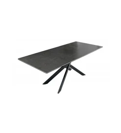 Invicta Interior Stół Rozkładany ARKANSAS 160 Cm - 200 Cm ceramika w optyce antracytowego marmuru