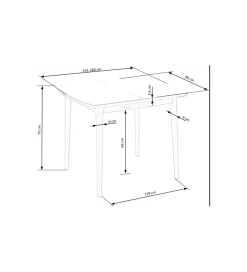 Halmar Stół rozkładany BARRET 90 cm - 190 cm biały