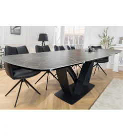 Invicta Interior Stół rozkładany BLACKLIGHT 180 cm - 260 cm ceramika w optyce grafitowego marmuru