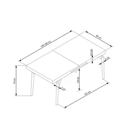 Halmar Stół rozkładany CAMBELL 140 cm - 180 cm w kolorze dąb naturalny