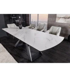 Invicta Interior Stół rozkładany CONCORD 180 do 230 cm ceramika w optyce białego marmuru