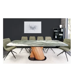 Invicta Interior Stół rozkładany ELEMENTS od 180 do 260 cm ceramika efekt marmur taupe