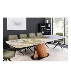 Invicta Interior Stół rozkładany ELEMENTS od 180 do 260 cm blat ceramika w optyce marmuru
