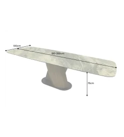 Invicta Interior Stół rozkładany ELEMENTS od 180 do 260 cm blat ceramika w optyce marmuru