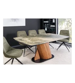 Invicta Interior Stół rozkładany ELEMENTS od 180 do 260 cm blat ceramika w optyce marmuru