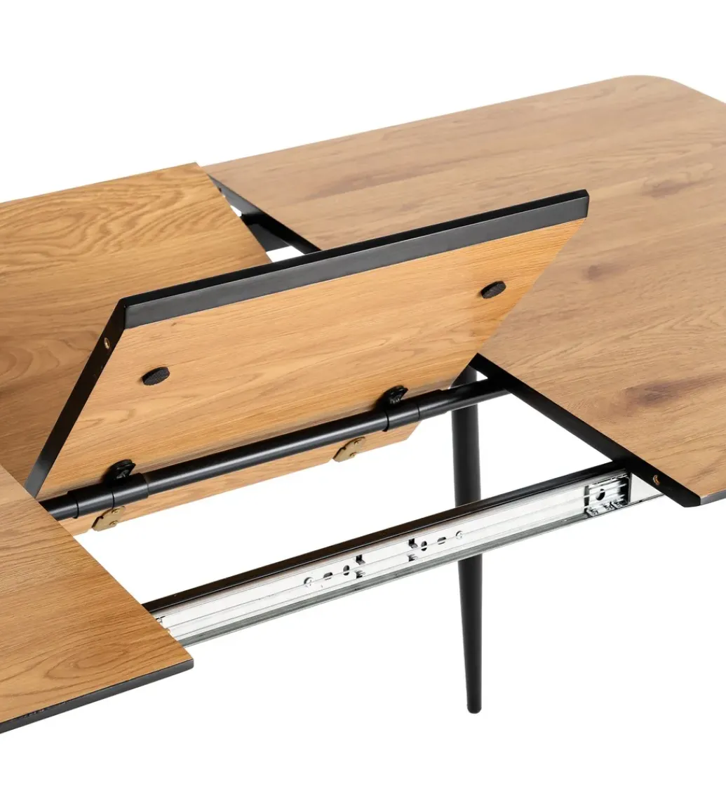 Zona-Design Stół rozkładany ESTANDNO od 120 do 160 cm naturalny czarny