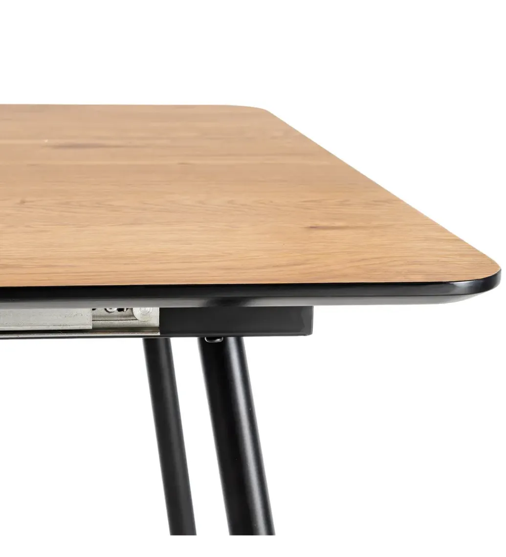 Zona-Design Stół rozkładany ESTANDNO od 120 do 160 cm naturalny czarny