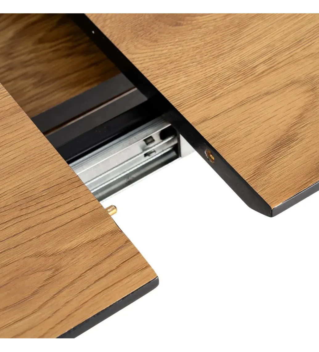 Zona-Design Stół rozkładany ESTANDNO od 120 do 160 cm naturalny czarny