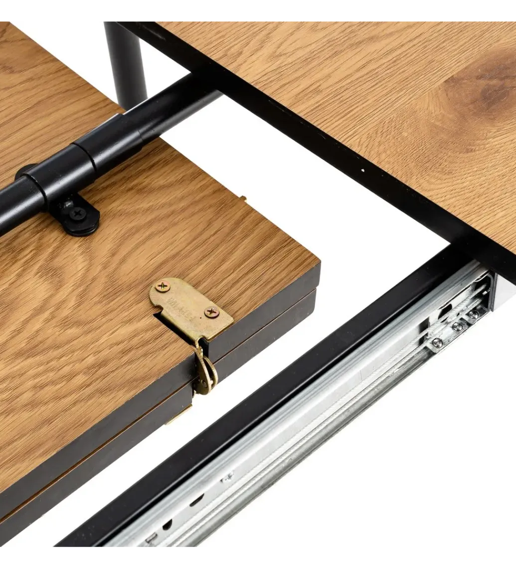 Zona-Design Stół rozkładany ESTANDNO od 120 do 160 cm naturalny czarny