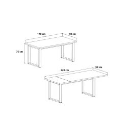 Helvetia Stół rozkładany Halle 170 cm - 220 cm w optyce dąb wotan