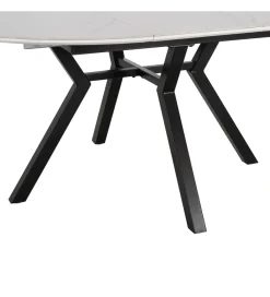 Zona-Design Stół rozkładany JAMEOX 120 cm czarny blat ceramika w optyce marmuru