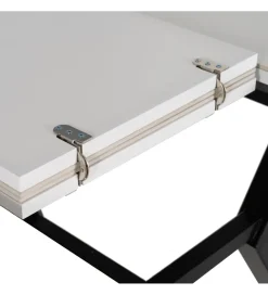 Zona-Design Stół rozkładany JAMEOX 120 cm czarny blat ceramika w optyce marmuru