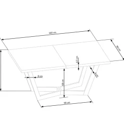 Halmar Stół rozkładany MASSIVE 160 cm - 250 cm w kolorze dąb