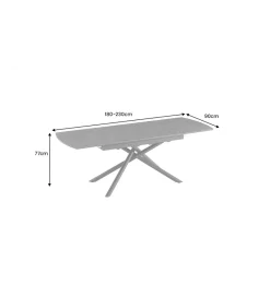 Invicta Interior Stół rozkładany MIKADO 180 do 230 cm ceramiczny grafit
