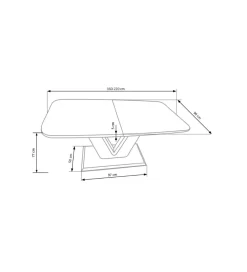 Halmar Stół rozkładany MISTRAL 160 cm - 220 cm biały
