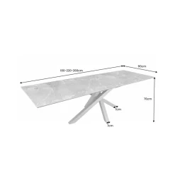 Invicta Interior Stół Rozkładany MONTREAL Marvelous 180 Cm - 220 Cm - 260 Cm Ceramika W Optyce Marmuru