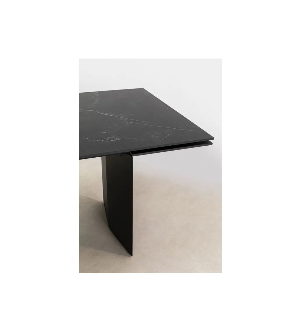 KARE Stół rozkładany NOVEL 180 cm -220 cm - 260 cm ceramika w optyce czarnego marmuru