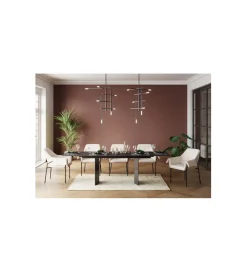 KARE Stół rozkładany NOVEL 180 cm -220 cm - 260 cm ceramika w optyce czarnego marmuru