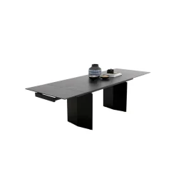KARE Stół rozkładany NOVEL 180 cm -220 cm - 260 cm ceramika w optyce czarnego marmuru