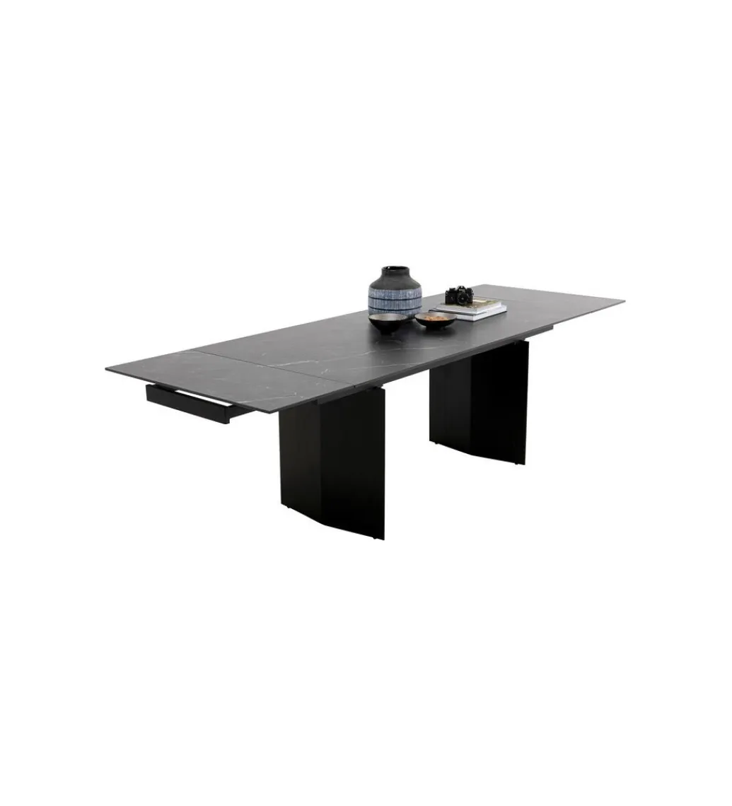 KARE Stół rozkładany NOVEL 180 cm -220 cm - 260 cm ceramika w optyce czarnego marmuru