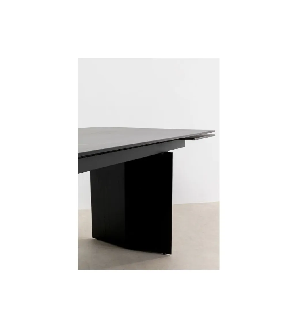 KARE Stół rozkładany NOVEL 180 cm -220 cm - 260 cm ceramika w optyce czarnego marmuru