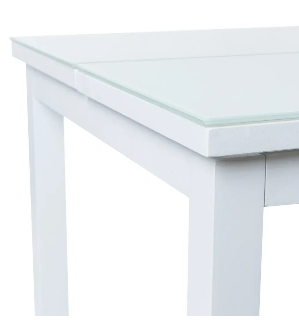 Zona-Design Stół rozkładany ogrodowy AGNES 120 cm biały