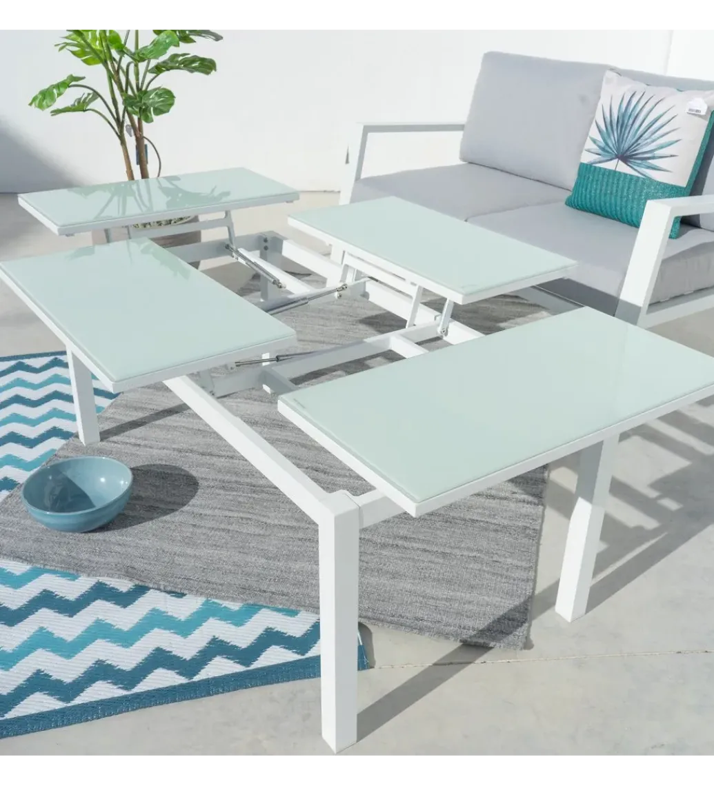 Zona-Design Stół rozkładany ogrodowy AGNES 120 cm biały