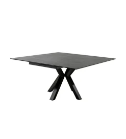 MCA Stół rozkładany PALLINI 150 cm x 90 cm - 120 cm - 150 cm ceramika antracytowy