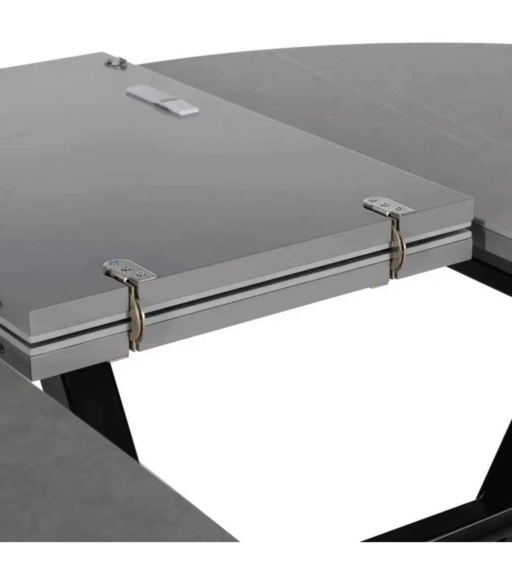 Zona-Design Stół rozkładany PATARASO 120 cm ceramika szara nogi czarne