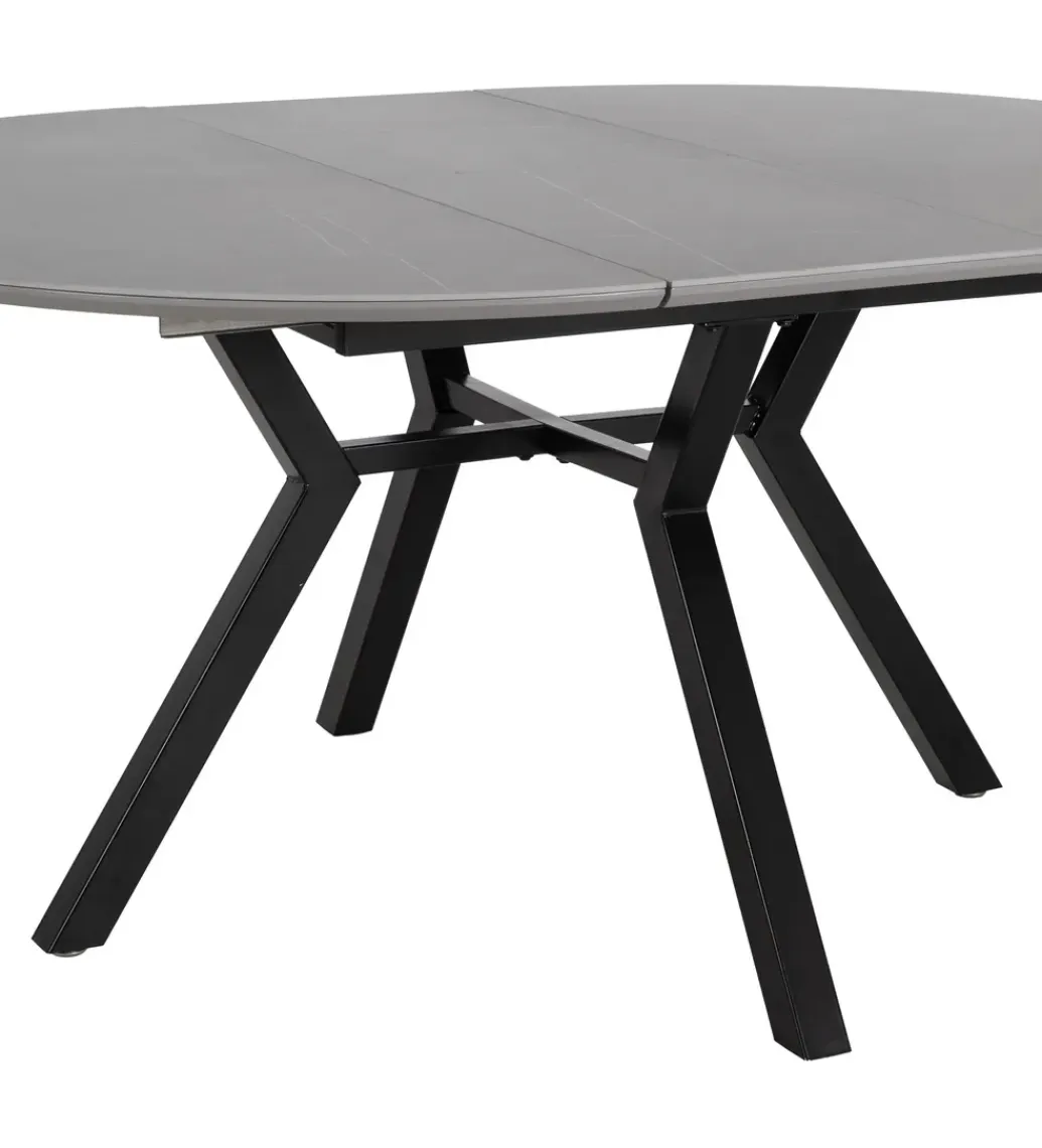 Zona-Design Stół rozkładany PATARASO 120 cm ceramika szara nogi czarne