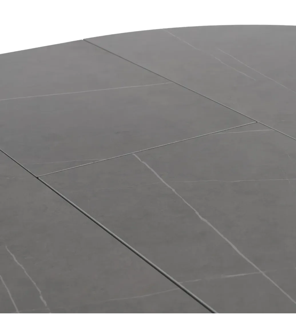 Zona-Design Stół rozkładany PATARASO 120 cm ceramika szara nogi czarne