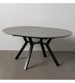 Zona-Design Stół rozkładany PATARASO 120 cm ceramika szara nogi czarne