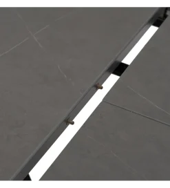 Zona-Design Stół rozkładany PATARASO 120 cm ceramika szara nogi czarne