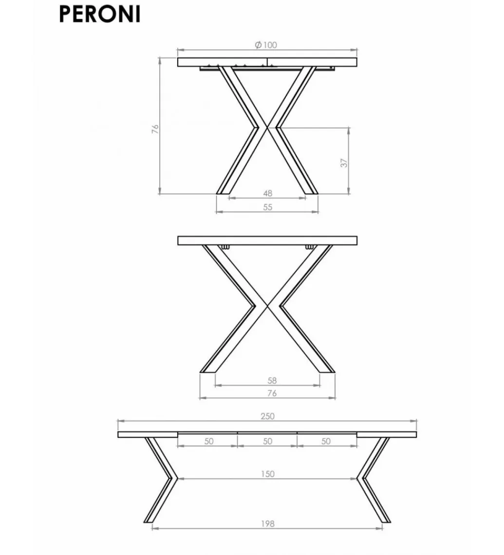 Halmar Stół rozkładany PERONI II 100 cm - 250 cm w optyce drewna orzech