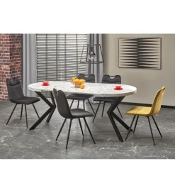 Halmar Stół rozkładany PERONI II 100 cm - 250 cm w optyce białego marmuru