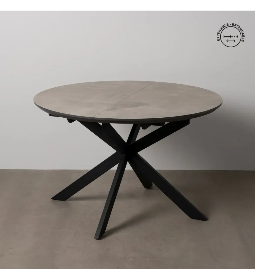 Zona-Design Stół rozkładany TURAMON 120 cm szary czarny