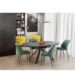 Halmar Stół rozkładany VERTIGO 130 cm - 180 cm w optyce czarnego marmuru