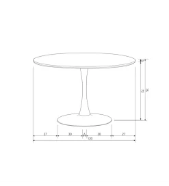 WOOOD Stół SAMMY 120 cm czarny