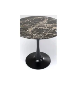 KARE Stół SCHICKERIA 80 cm efekt czarnego marmuru
