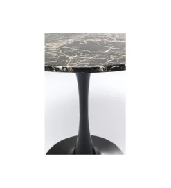 KARE Stół SCHICKERIA 80 cm efekt czarnego marmuru