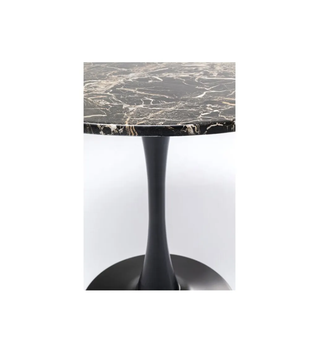 KARE Stół SCHICKERIA 80 cm efekt czarnego marmuru
