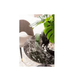 KARE Stół SCHICKERIA 80 cm efekt czarnego marmuru