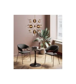 KARE Stół SCHICKERIA 80 cm efekt czarnego marmuru