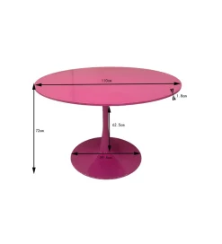 KARE Stół SCHICKERIA 110 cm różowa