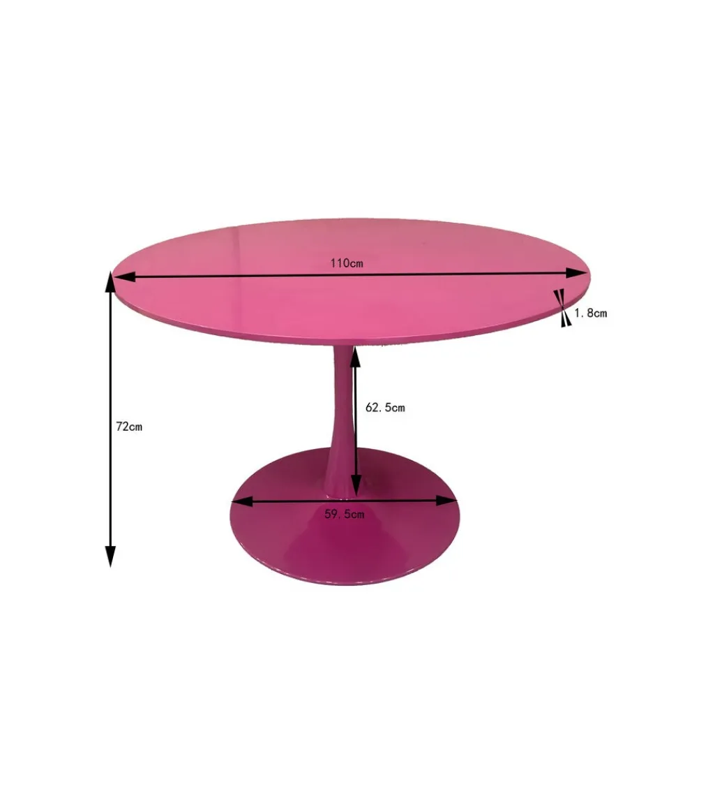 KARE Stół SCHICKERIA 110 cm różowa